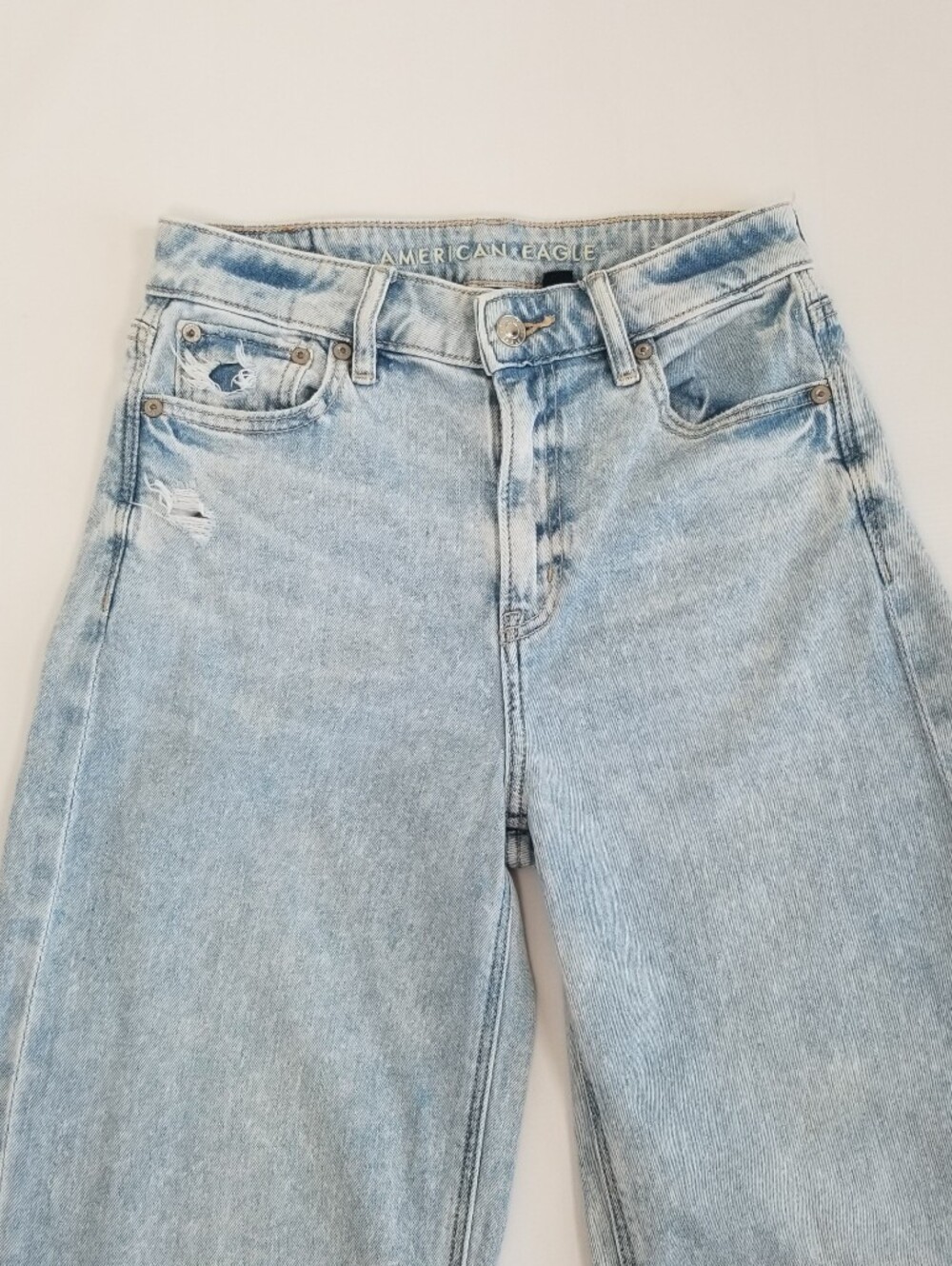 American Eagle Super High-Rise Baggy Wide Leg Jeans Size 00 - Picture 5 of 11